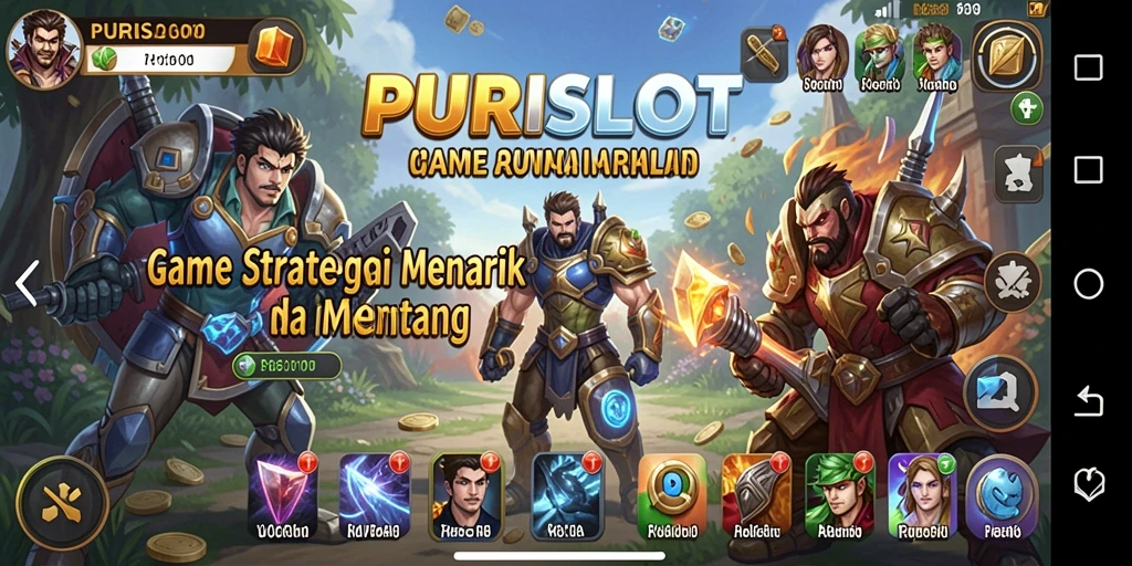 Screenshot gameplay PURISLOT yang menunjukkan taktik strategi yang mendebarkan.